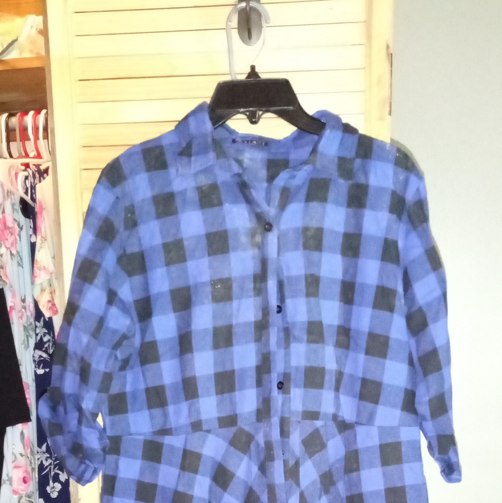 Buffalo plaid shirt dress